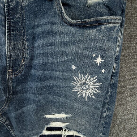 NWT Arizona Jeans Women Distressed Painted Vintage Straight Size 17 High Rise - Picture 10 of 16
